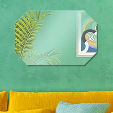 위미러 베네치안 노프레임 팔각 일반거울 중형 벽걸이형 가로형