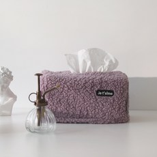 BELLELIFE 毛絨絨面紙盒, 薰衣草紫