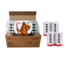 HIM 알카라인 AAA건전지 40p + 알카라인 D건전지 4p 세트, 2개