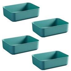 정리왕 필수품 마카롱 플라스틱 보관 수납함 H 4L, 그린, 4개