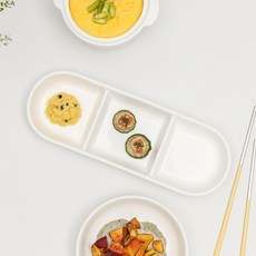 YOON CERAMICS Maison Objet 堂堂 3格分隔盤, 白色, 1個