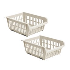 코지 스테커블 바스켓, 아이보리, 2개