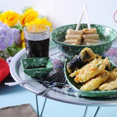 折疊式復古銀色飯桌 王大 2號 505mm, 混色