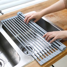 KOXINA 方形矽膠水槽瀝水架, 灰色