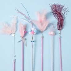 부투펫 고양이 반짝 냥파티 낚싯대 6종 세트, 핑크, 1세트