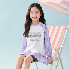 YALE KIDS 兒童款 Yale Handsome Dan 內搭褲裙防曬泳衣上下套裝 YJCCRUF23467