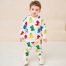 milkmile 男童繽紛恐龍上下套裝