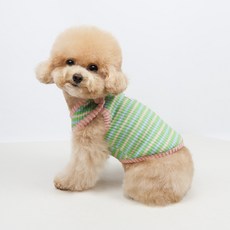 Grooming Dog 狗狗衣服 棉扣條紋針織背心, 1個, 粉紅色