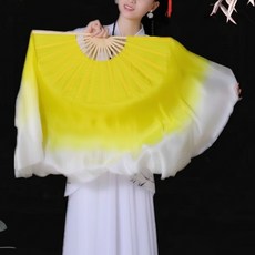 마켓피아 옐로우 그라데이션 전통 춤 실크 무용부채 15 36 x 40 cm, B타입, 1개