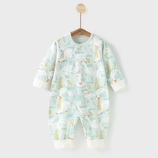 Bebeniz 嬰幼兒滿版圖案圓領長袖連身衣