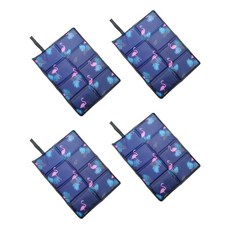 牛津布8折折疊1人用登山墊 4入, 紫色圖案