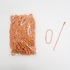 MaDaKkuMi DIY用圓珠鍊 12cm, 100個, 橘色
