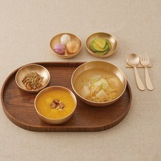 Nothyang 幼兒用防彈鍮器單人餐具8件組, 餐具8種, 1套, 金色