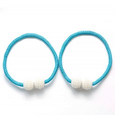 지앤와이 진주알 자석 커튼 타이백, 아쿠아, 2개