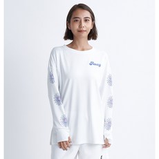 록시 여성용 크루넥 플라워 프린팅 오버핏 래쉬가드 RE21RS197APR