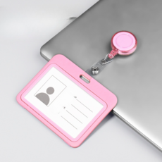 굄스 易拉扣姓名牌 名牌 10.2 x 8 cm, 2個, 粉紅色橫式