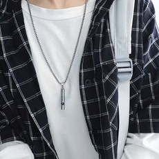 젤루나 써지컬 체인 호신용 호루라기 펜던트 드롭 목걸이 M-60