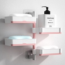 PEONIST 排水集水盤盥洗用品4層浴室層架, 白粉色, 1個