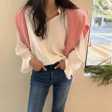 아이엠몽 여성용 로즈리나 캐주얼 밑단 트임 블라우스