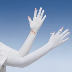 Join Made OLBIES 防紫外線UV涼感長袖套 雙手穿戴組, 白色, 1套