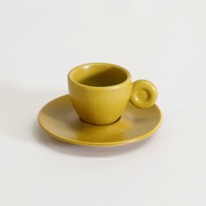 月鹽 韓國製陶瓷義式濃縮杯, 黃綠色, 1個