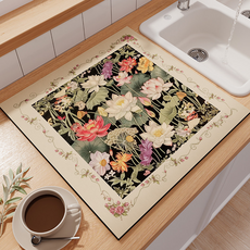 트레오바 예쁜 탁상그릇 주방 배수매트 규조머드 40 x 40 cm, 맹경연의, 1개, 1단