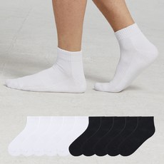 Fun Socks 男士優質運動船型襪10雙組, 1套, 黑色, 白色