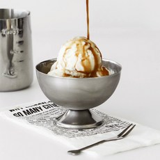 이우아여사 스텐 아이스크림컵 240ml + 포크 세트, 4세트