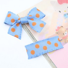 비단길 블루스 도트리본 집게 똑딱핀 2p