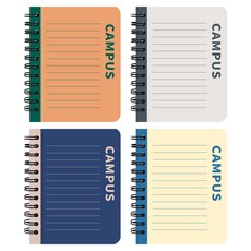 pinkfoot 1500 The Campus合紙筆記本 88頁 4種, 海軍藍、黃色、灰色、橘色, 1套