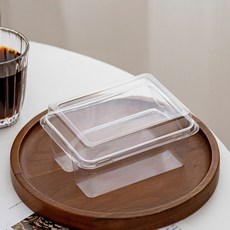 韓國 REDCAT PET 半切 2格 三明治容器盒 50入組 透明, 1套