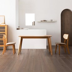 스칸딕 버딘 원목 식탁, 라이트 내추럴, 2인용