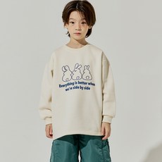 바브키즈 주니어 아동용 쓰리래빗 기모 티셔츠