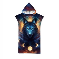 Riajio衝浪海灘連帽斗篷浴袍毛巾