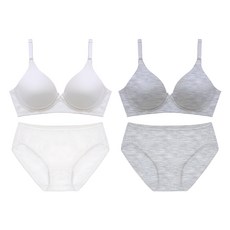 CL STORY 女童發育期第3階段無鋼圈內衣+內褲2入組