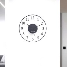 핫클락 컨벡스 유리 투명 입체 숫자 무소음 벽 시계 300mm, 블랙B형