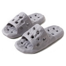 New&Lee 柔軟EVA排水防滑浴室拖鞋, 1個, 灰色