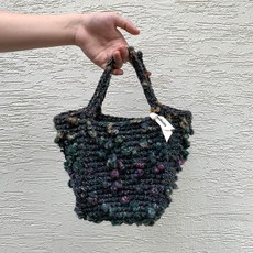 미스티코티타 DIY 버블밤토트백 비비 로프얀 코바늘 뜨개질패키지 가방만들기 세트, 버블딥그린 + 차콜, 1세트