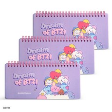 monopoly BT21週間計畫線圈筆記本 3入, 混色
