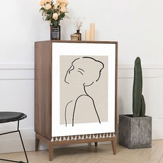 G&Y 北歐人體素描流蘇魔鬼氈遮蔽簾, D558