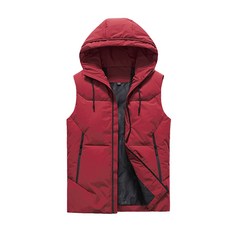 男款經典保暖連帽鴨絨背心 2099