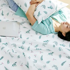 BAZAAR 日夏泡泡紗涼被, 綠色