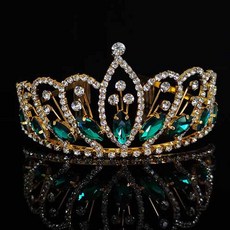 Damon 極光串珠亮點自助婚紗皇冠 VCX012, 1個, 金綠色