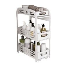 薄鐵製多功能收納盒抽屜型置物架 3層 YT_RA1073, 白色