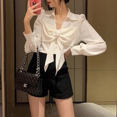 POPLAR NC 蝴蝶結裝飾長袖襯衫