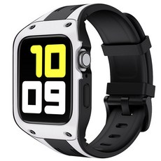 MOMOKET Apple Watch 保護殼一體式運動錶帶, 白色, 1個
