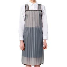 Yekyeong 條紋聚氨酯防水圍裙 H型 半透明 中 PO-0725, 1個, 黑色