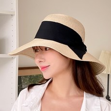 딥톡 밀짚 라탄 리본 버킷햇 SB23