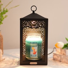 YANKee CANDLe 3段式觸控鏤空雕花燭台+香氛蠟燭組, Bahama Breeze, 黑色