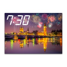 LED 시계 캔버스 프린팅 액자 A3, 옵션08